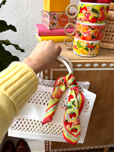 Load image into Gallery viewer, Strawberry Doodle Tutti Frutti 100% Silk Sqaure/Bandana