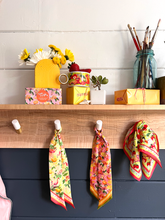 Load image into Gallery viewer, Flamingo Tutti Frutti 100% Silk Twilly