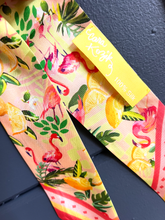 Load image into Gallery viewer, Flamingo Tutti Frutti 100% Silk Twilly