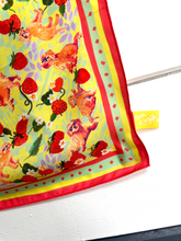 Load image into Gallery viewer, Strawberry Doodle Tutti Frutti 100% Silk Sqaure/Bandana