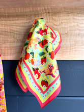 Load image into Gallery viewer, Strawberry Doodle Tutti Frutti 100% Silk Sqaure/Bandana