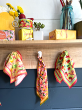 Load image into Gallery viewer, Strawberry Doodle Tutti Frutti 100% Silk Sqaure/Bandana