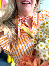 Load image into Gallery viewer, Flamingo Tutti Frutti 100% Silk Twilly