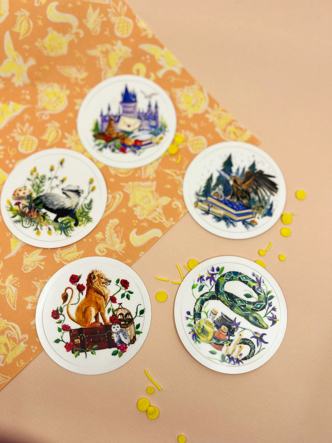 Wizard House Stickers (set of five)