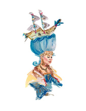 Load image into Gallery viewer, Marie Antoinette Sketch Hand embellished with Gold
