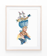 Load image into Gallery viewer, Marie Antoinette Sketch Hand embellished with Gold
