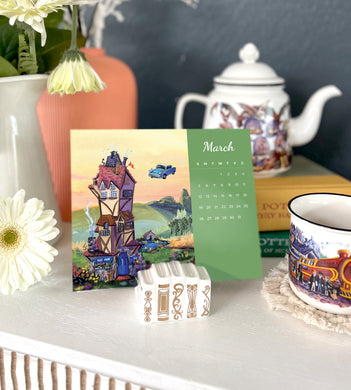 Cara Kozik Illustrations Harry Potter Inspired Calendar and book stand